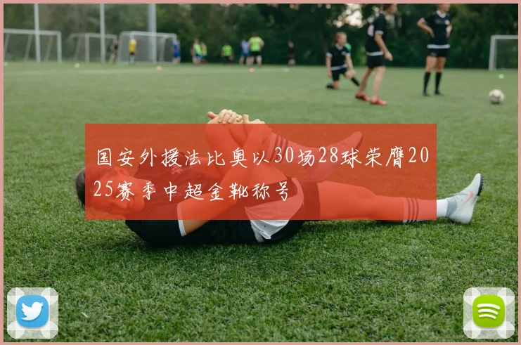 国安外援法比奥以30场28球荣膺2025赛季中超金靴称号